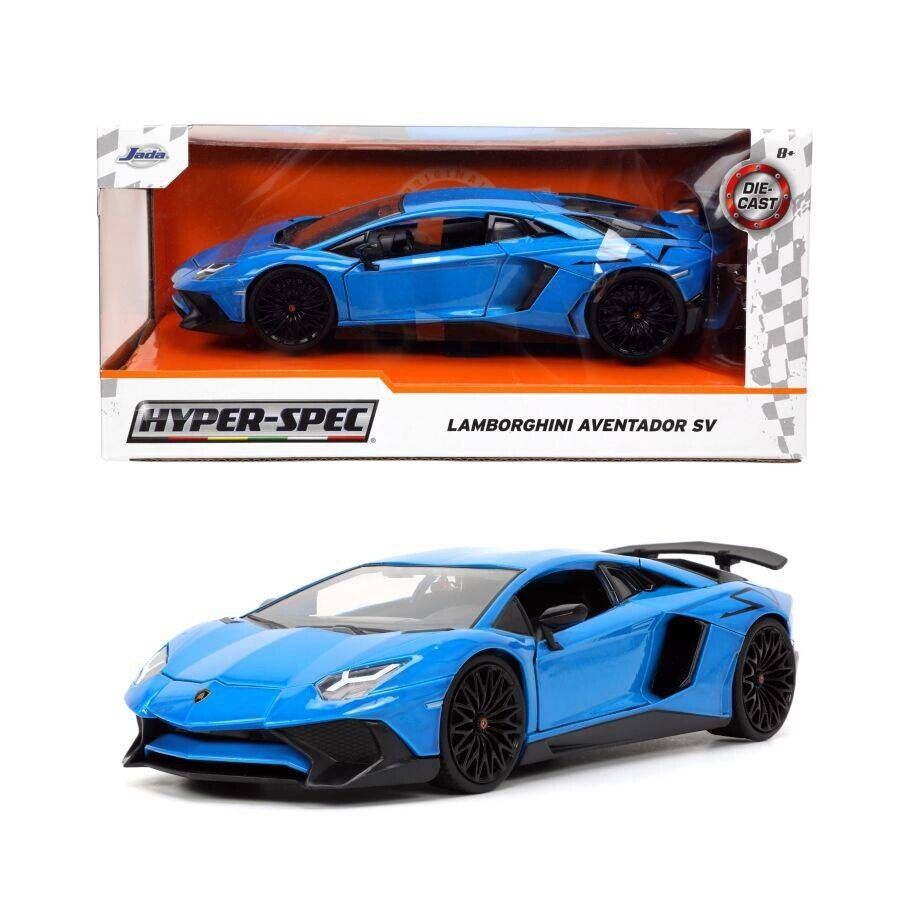 Hyperspec Lamborghini Aventador SV 2017 1:24 Scale Blue Diecast Vehicle Car