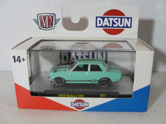 M2 Machines 1970 Datsun 510 R77 23-28 Nissan Motor Co Japan minty Green