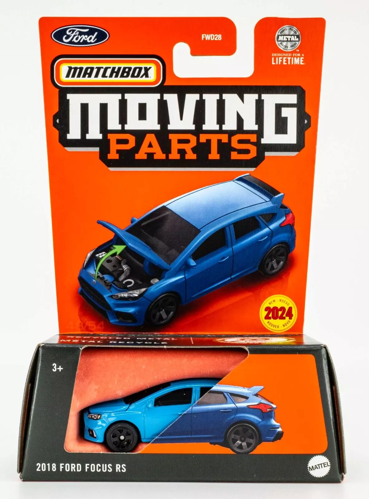 2024 Matchbox Moving Parts #48 2018 Ford Focus RS NITROUS BLUE