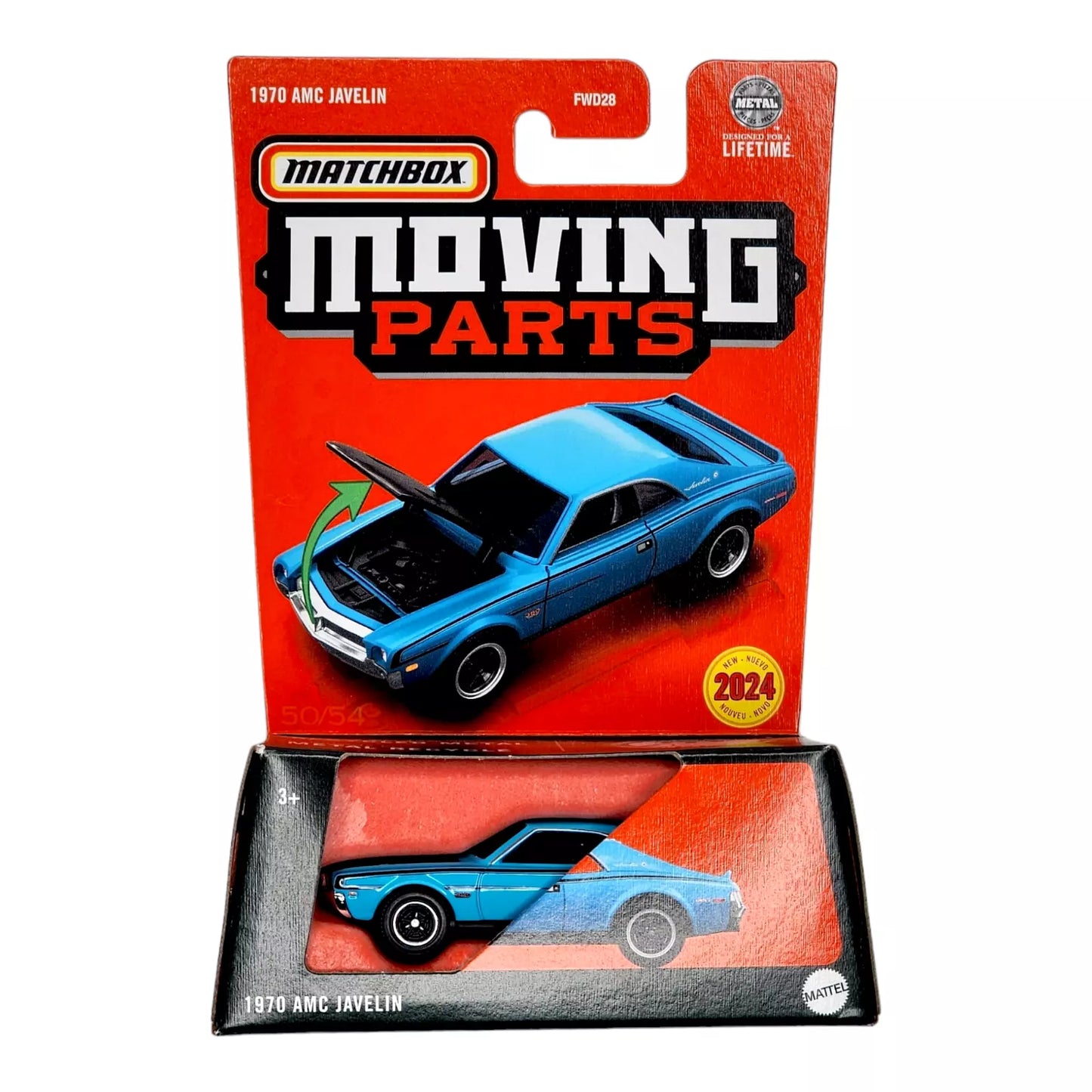 MATCHBOX 1970 AMC Javelin Blue Moving Parts HVM76 2024