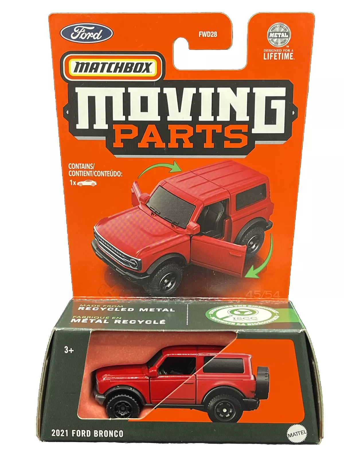 Matchbox 2024 MBX Moving Parts Red 2021 Ford Bronco