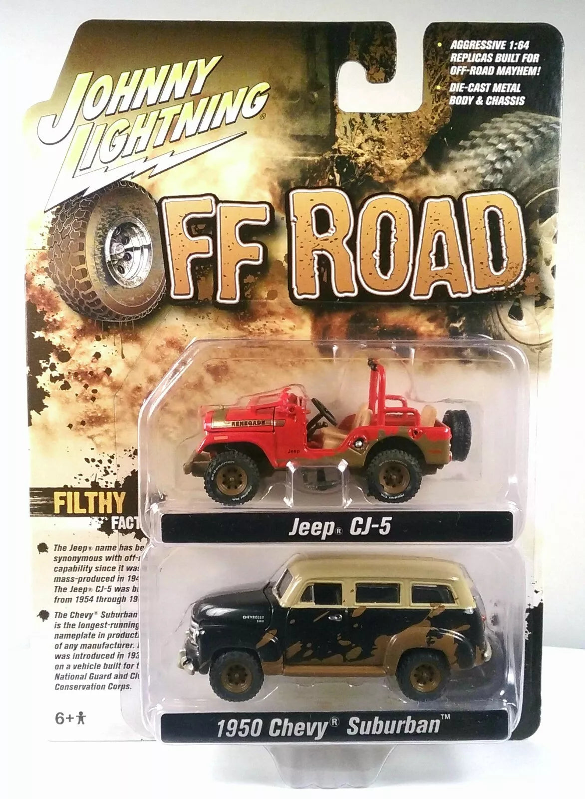 2018 JOHNNY LIGHTNING 2 Pack OFF ROAD JEEP CJ-5 and 1950 CHEVY SUBURBAN