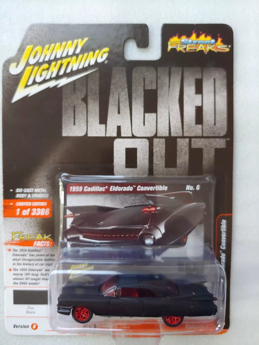 1959 CADILLAC ELDORADO BLACKED OUT STREET FREAKS Johnny Lightning R1 #6