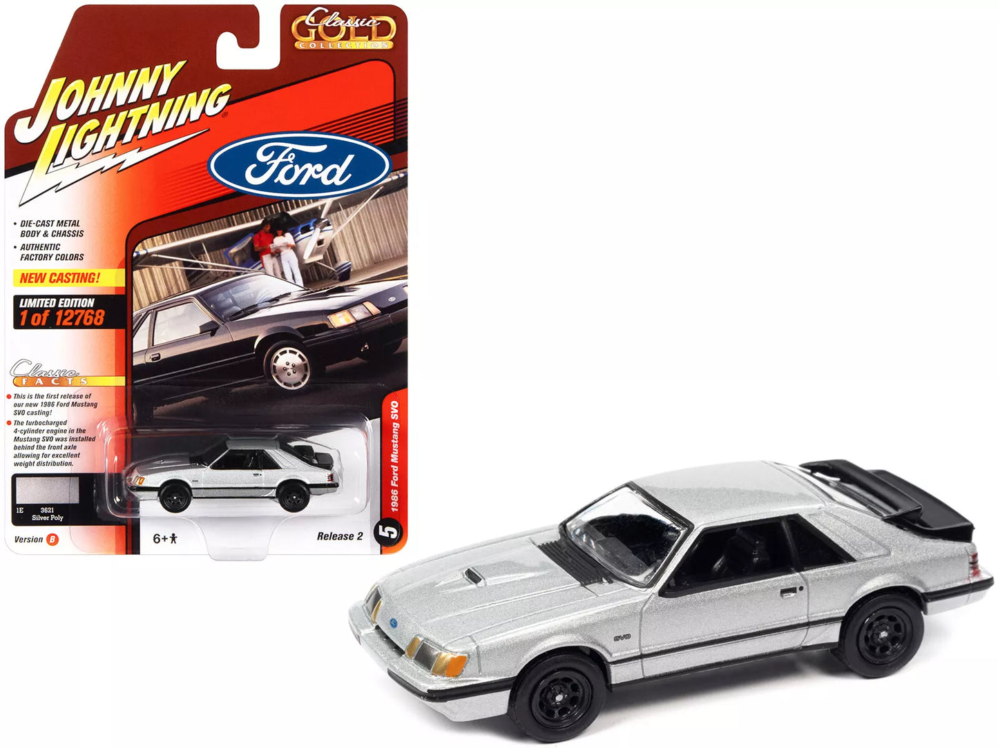 Johnny Lightning JLCG029-JLSP247B 1986 Ford Mustang SVO 1/64 Diecast Model Car