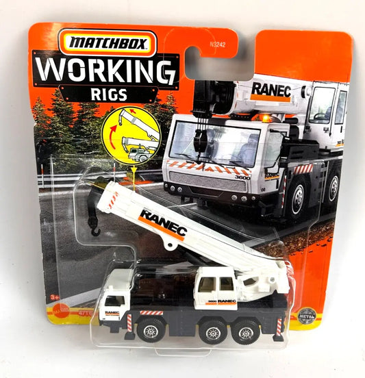 Matchbox Real Working Rigs MBX Mobile Crane Truck White RANEC 4/16 NEW