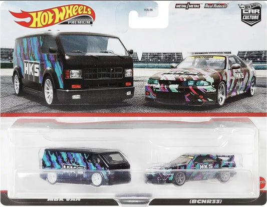 2023 Hot Wheels Premium Car Culture HKS Nissan Skyline GTR BCNR33 MBK Van 2-Pack