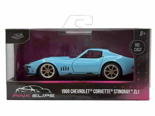 Jada Toys 2024 "Pink Slips" Blue 1969 Chevrolet Corvette Stingray ZL1 1:32 Scale