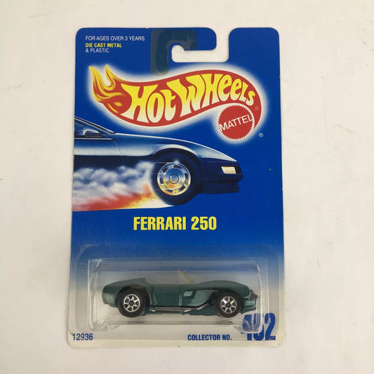 1991 Hot Wheels Mattel Ferrari 250 Green Collector No #452 12936 Blue Card NIB