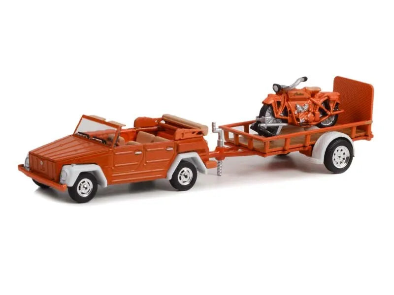 1973 Volkswagen Thing & Trailer w/1920 Indian Scout 1:64 Model Greenlight 32260C