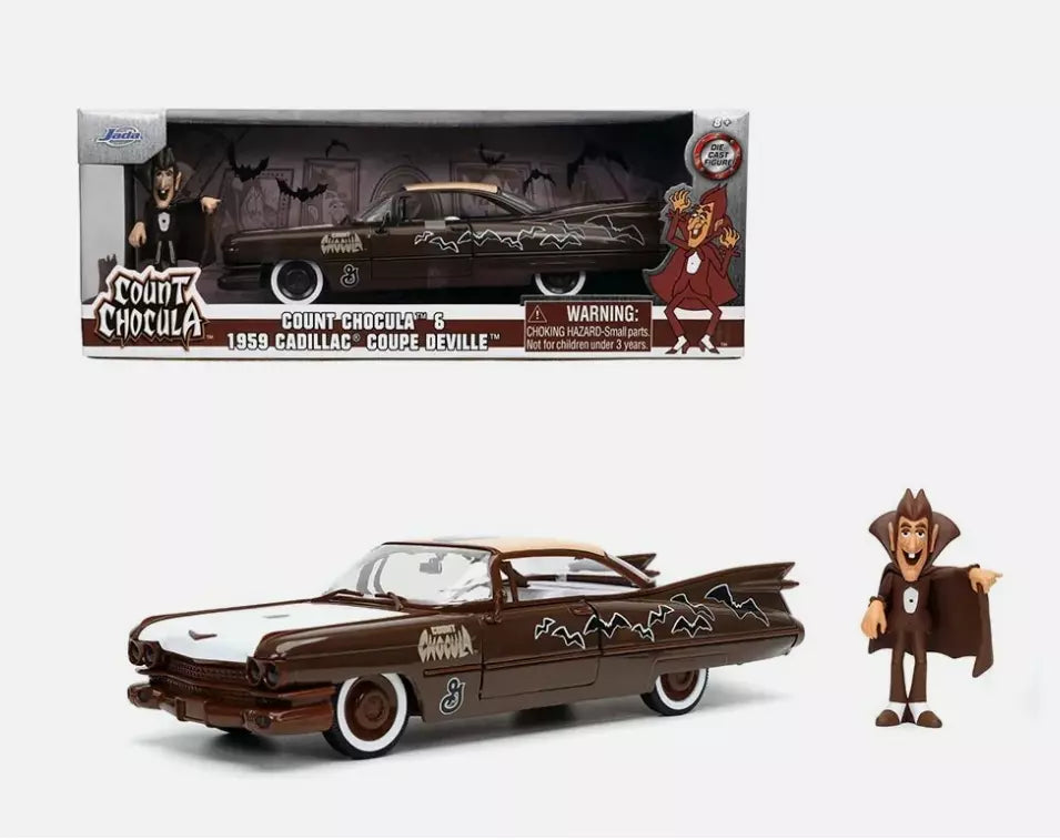 Jada 1:24 Hollywood Rides 1959 Cadillac w/ Count Chocula Figure 32204 Diecast