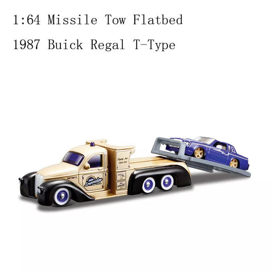 Maisto Design 1:64 Diecast Elite Transport 1987 Buick Regal T Type & Tow Flatbed