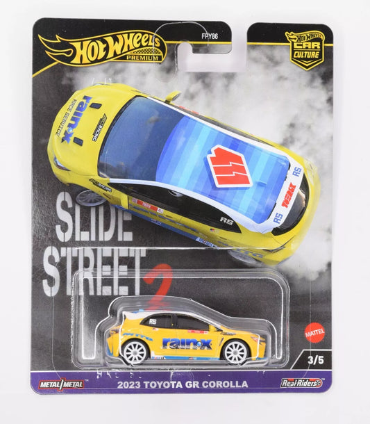 2024 Hot Wheels Premium Car Culture Slide Street 2 2023 Toyota GR Corolla Rain-X