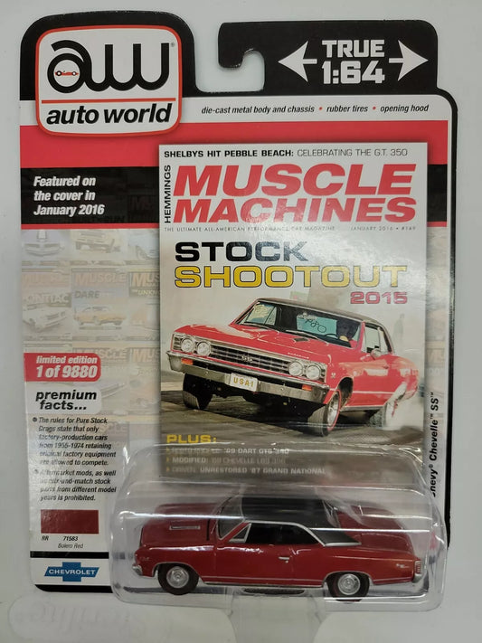 Auto World 1:64 1967 Chevelle SS, Bolero Red, Die-Cast Car AW64272