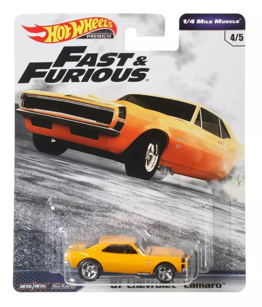 Hot Wheels Premium Fast & Furious ‘67 CHEVROLET CAMARO 1/4 Mile Muscle #4 Metal