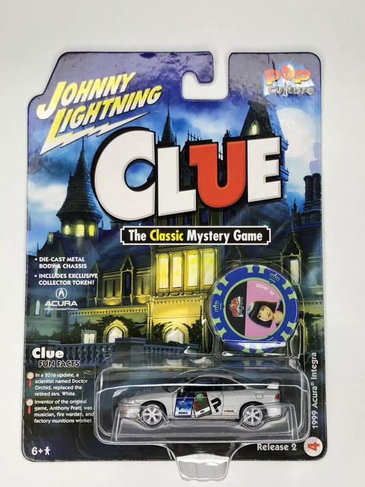 1999 Acura Integra Clue Game 1:64 + Collector Token Johnny Lightning Pop Culture