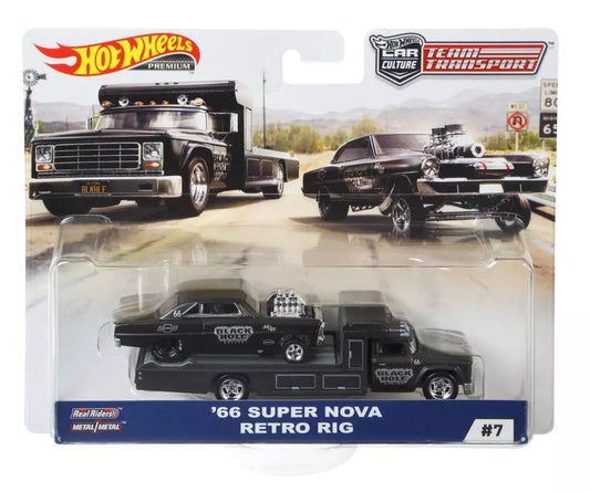 2019 Hot Wheels Car Culture Team Transport #7 '66 Super Nova & Retro Rig