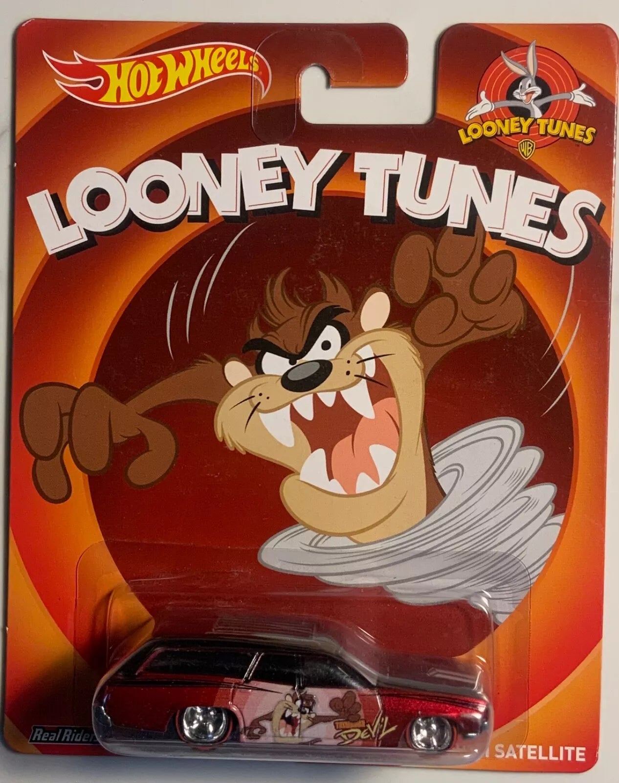 2013 HOT WHEELS Real Riders LOONEY TUNES Tasmanian DEVIL 71 PLYMOUTH SATELLITE