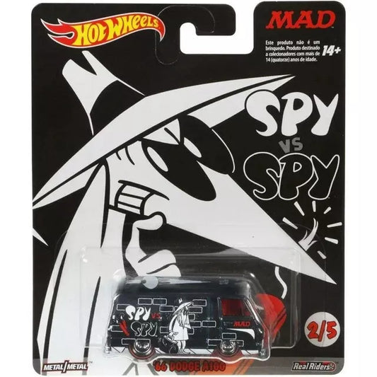 Hot Wheels '66 Dodge A100 Black Pop Culture Mad Magazine Spy vs Spy BB13-1019