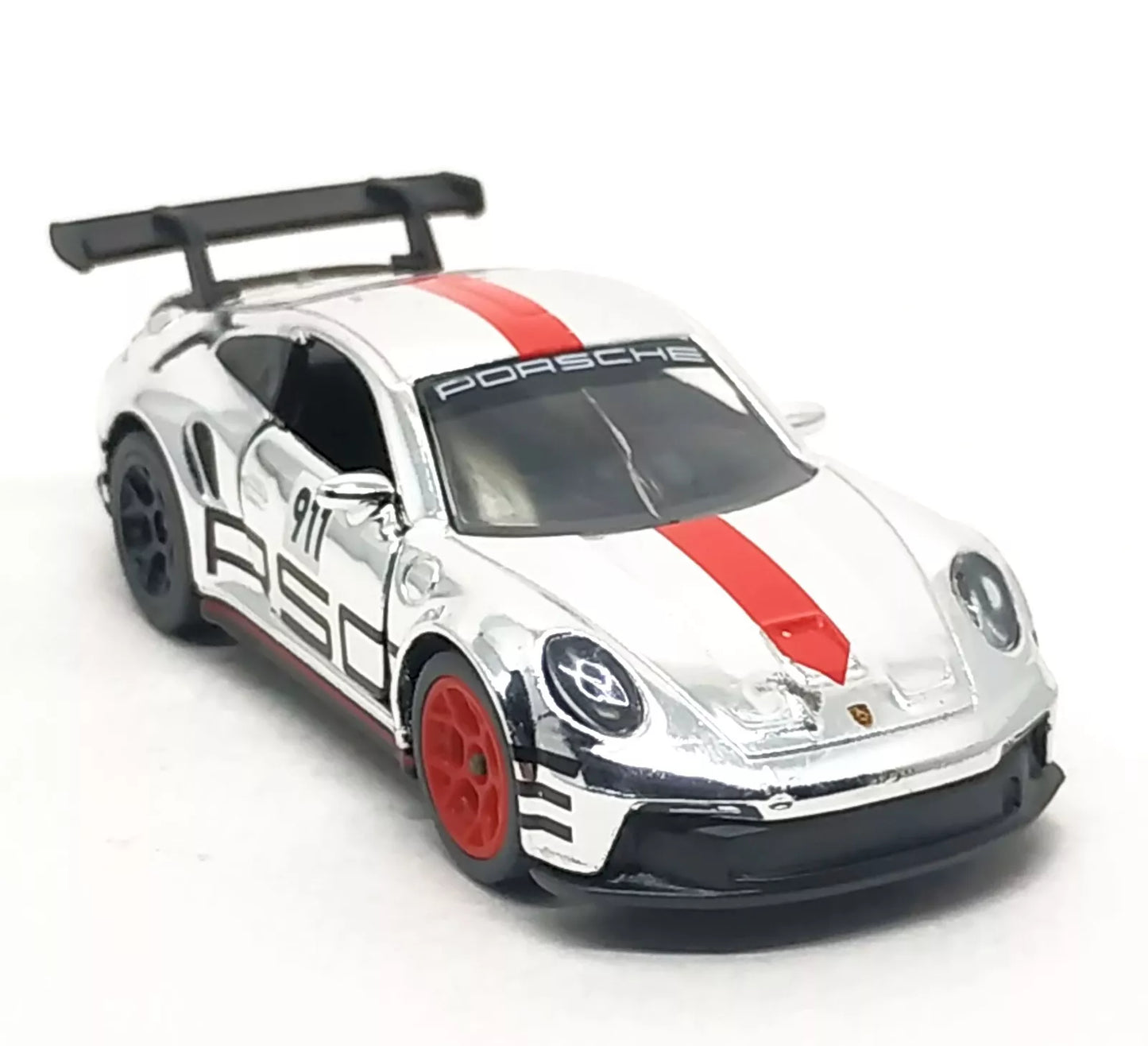 Majorette Porsche 911 GT3 Cup 992 Chrome Silver 1:62 (3") in Package with Box