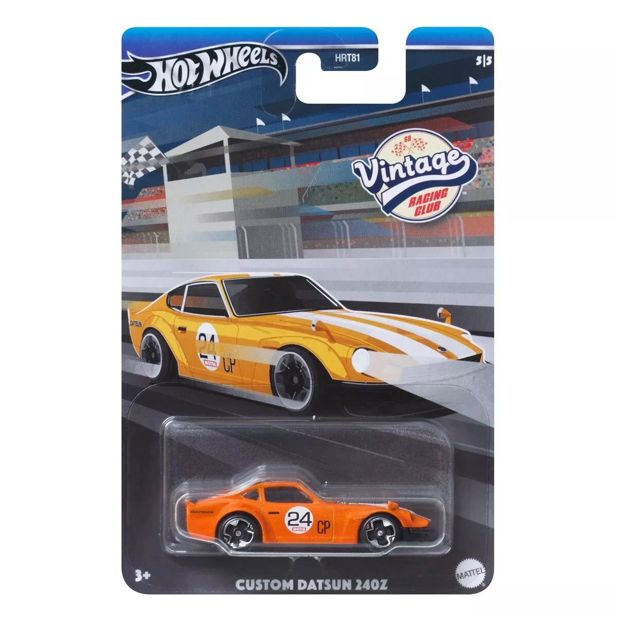 2024 Hot Wheels Vintage Racing Club B, Custom Datsun 240Z 1:64 Diecast Model Car