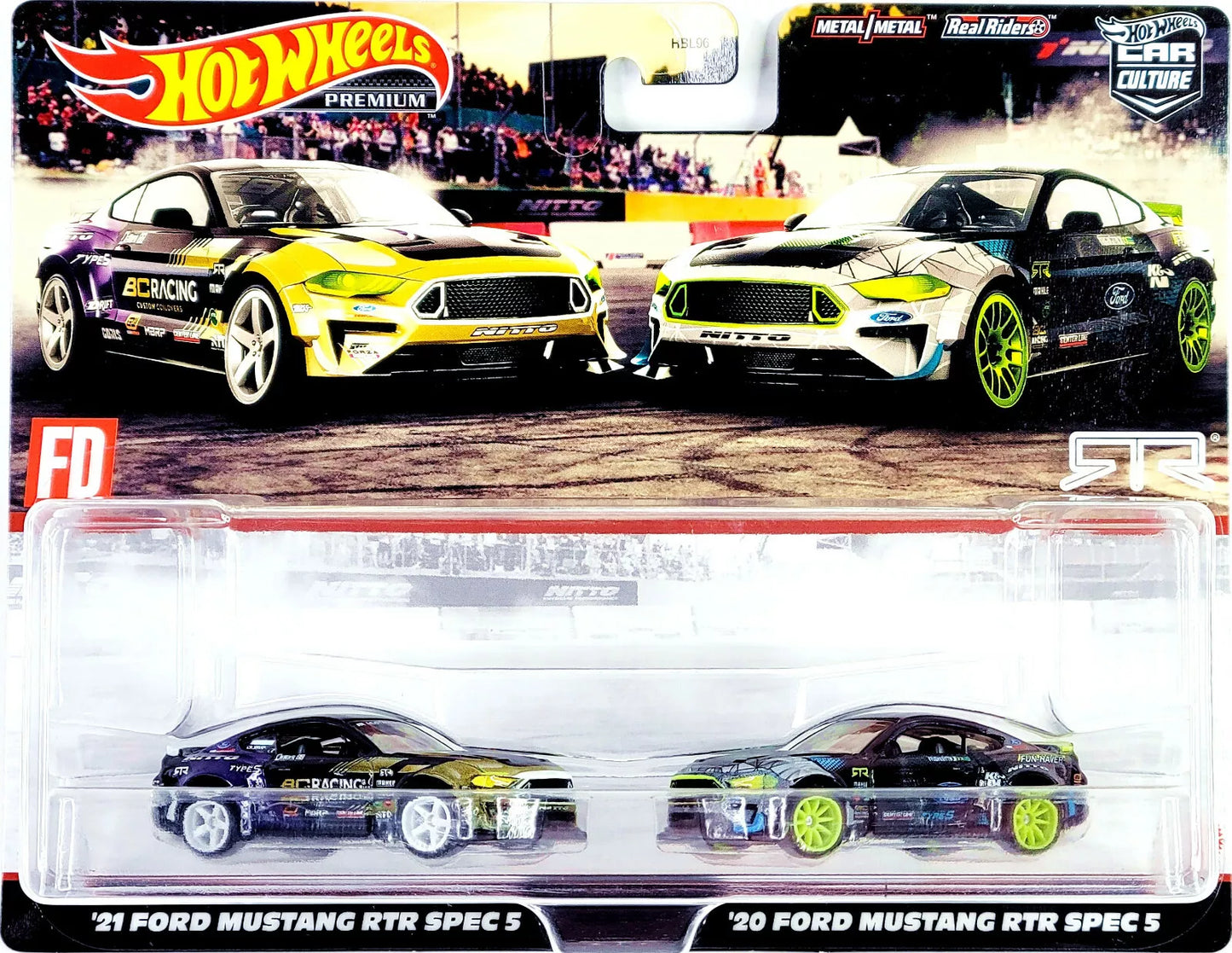 2022 HOT WHEELS CAR CULTURE PREMIUM 2 PACK - '20 '21 FORD MUSTANG RTR SPEC 5 SET