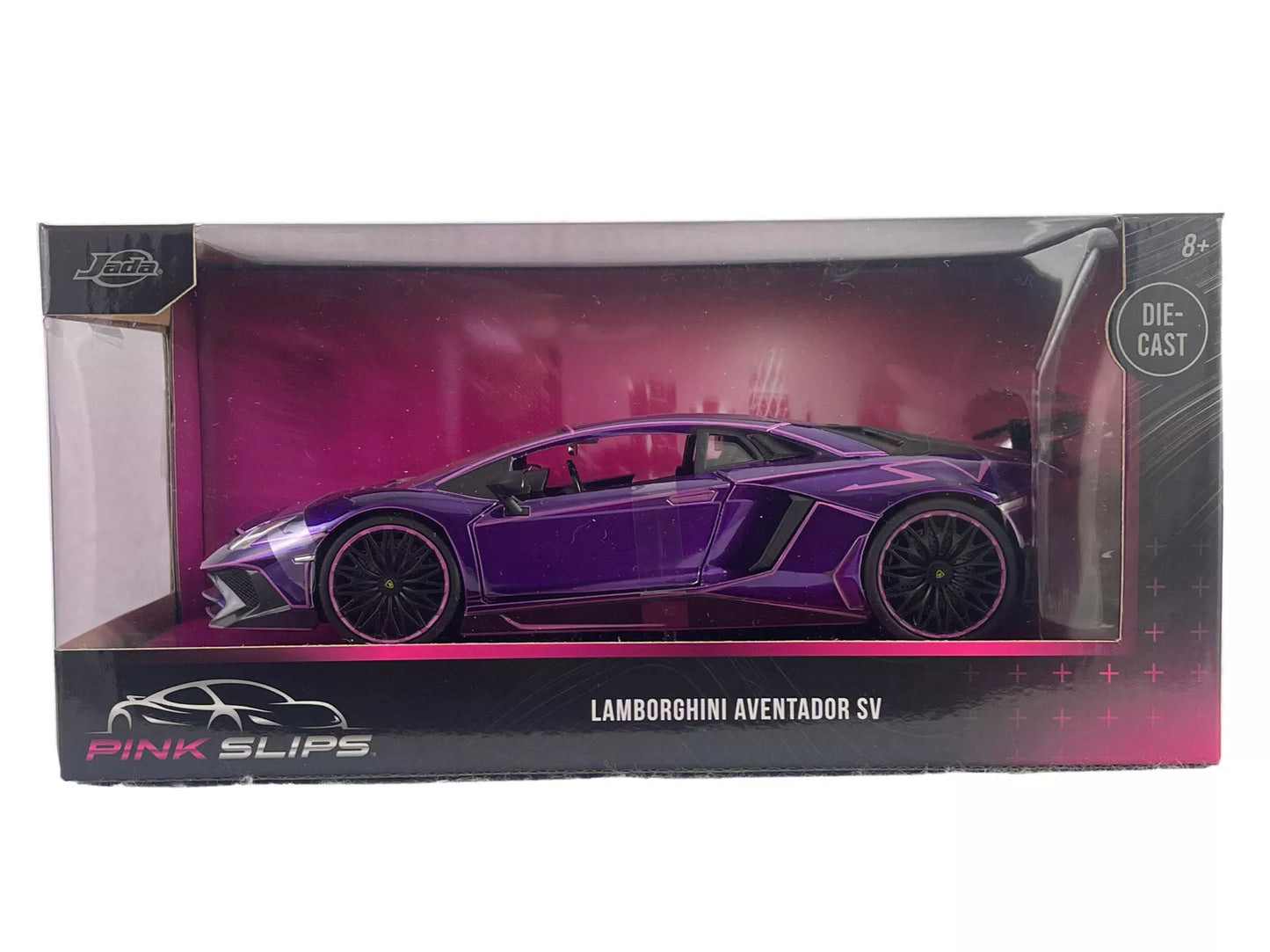 Jada Toys 2023 "Pink Slips" Purple Lamborghini Aventador SV 1:24 Scale NEW