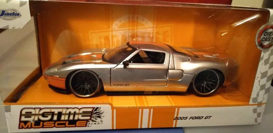 Have one to sell? Sell now Jada Toys Bigtime Muscle 2005 Ford GT 1:24 Scale Diecast Silver Orange