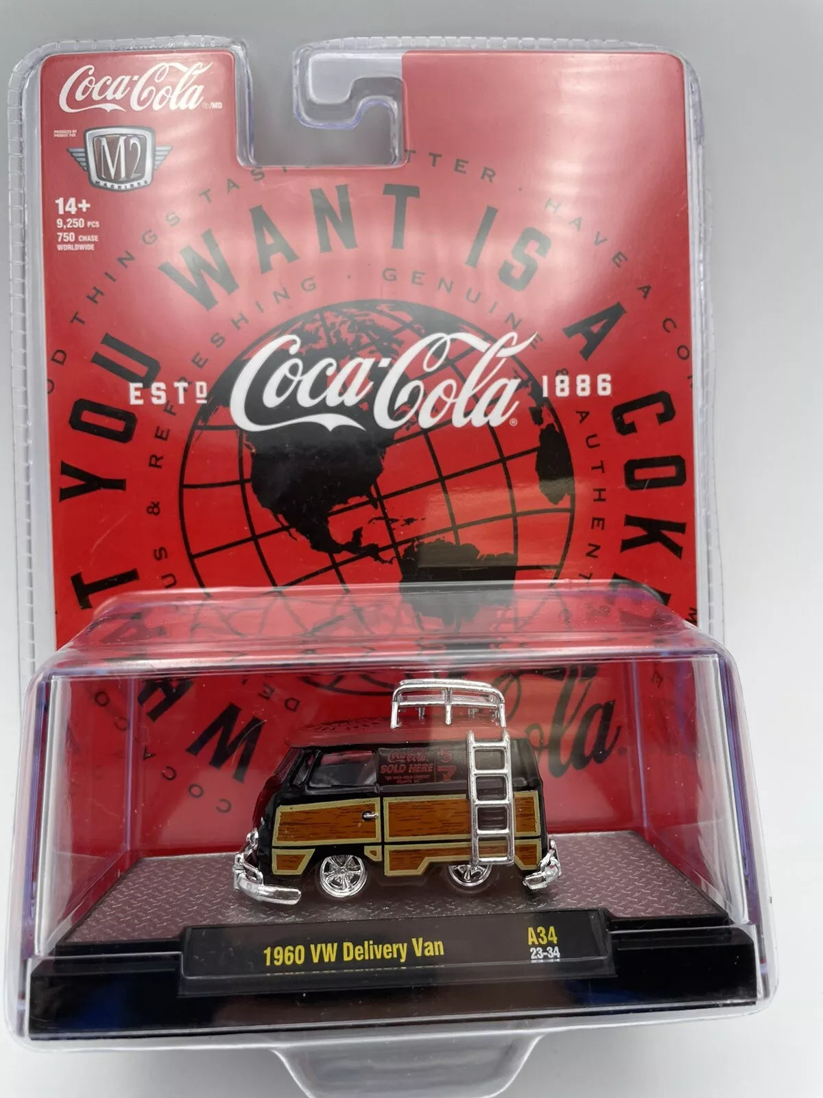 M2 MACHINES COCA~COLA A34 23-34 1960 VW DELIVERY VAN Chrome Wheels