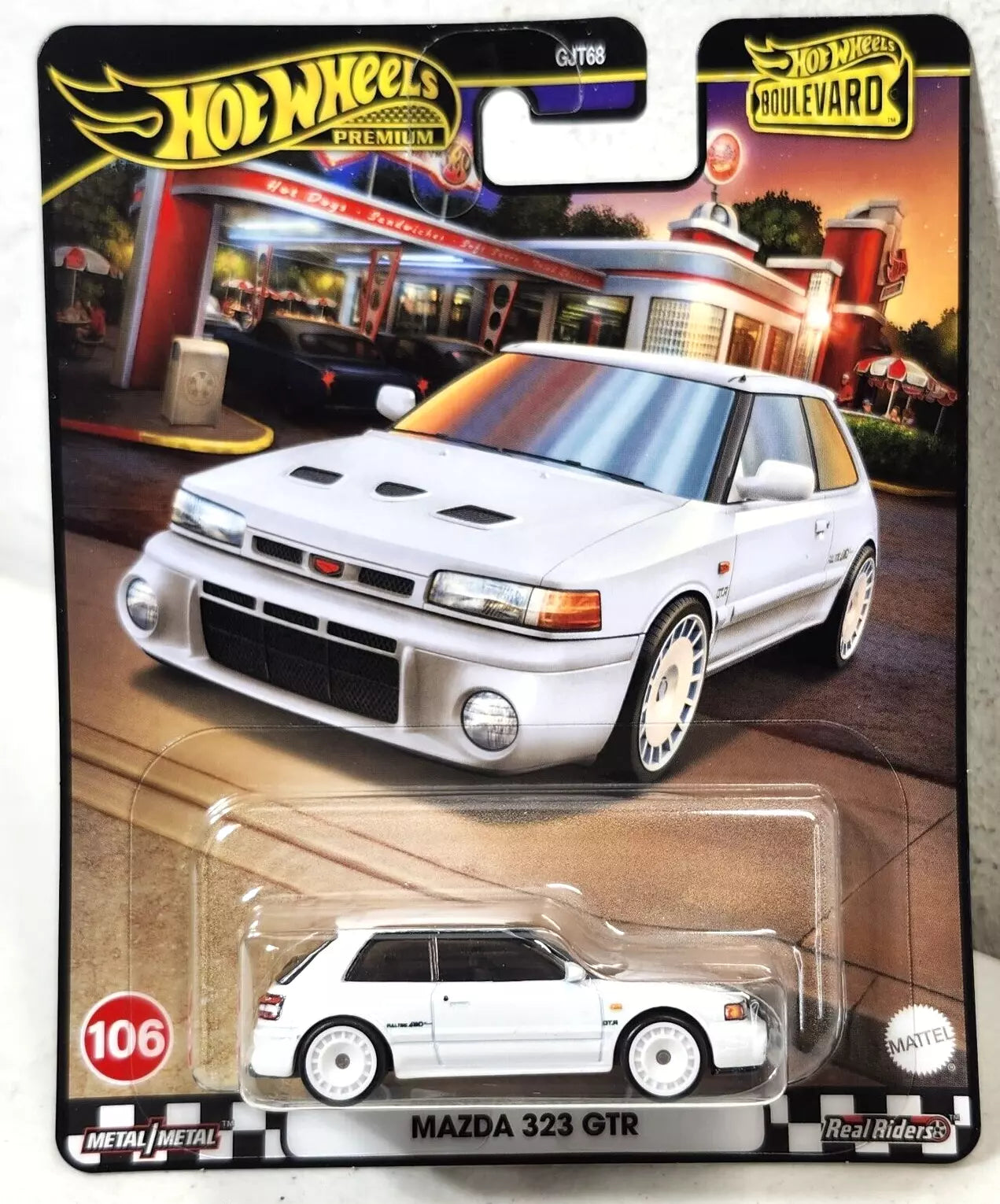 2024 Hot Wheels Premium Boulevard Mazda 323 GTR White Car 1/64 Toy Vehicle NEW