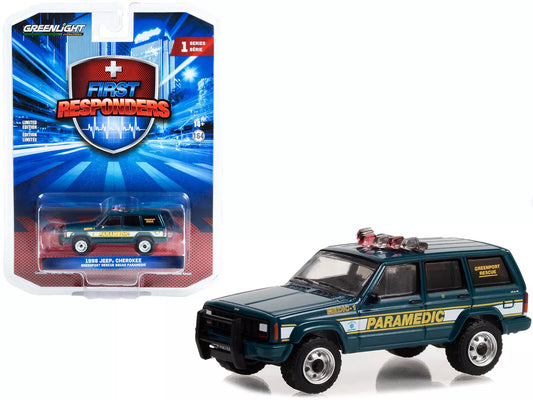 1998 Jeep Cherokee Blue First Responders Series 1 1/64 Diecast Model Car