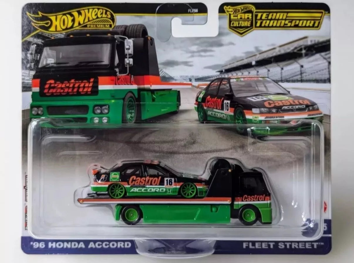 2024 Hot Wheels Premium Team Transport #65 '96 Honda Accord Fleet Street Castrol