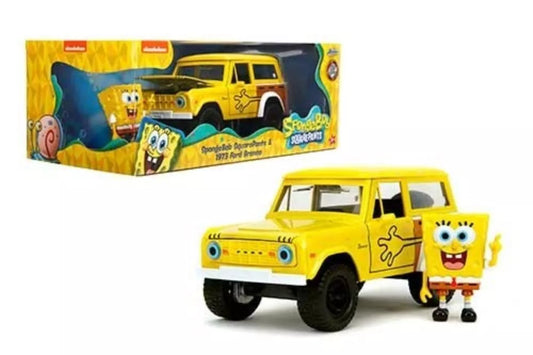 Jada 1:24 Hollywood Rides 1972 Ford Bronco & Spongebob Figure 35467 Diecast Car