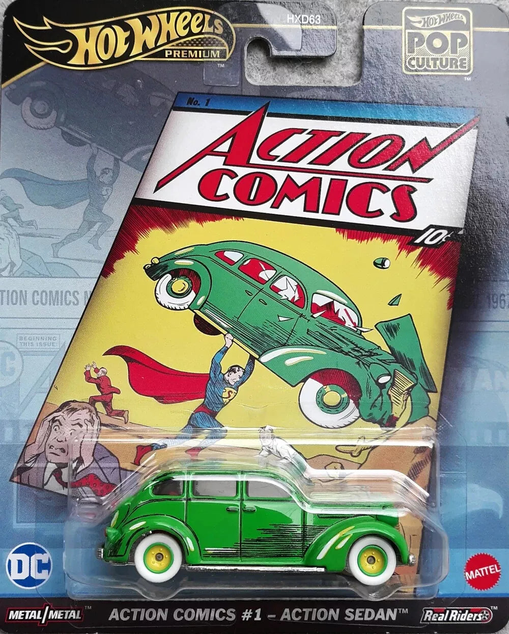 2024 Hot Wheels Premium Pop Culture - Action Comics #1 - Action Sedan (Superman)