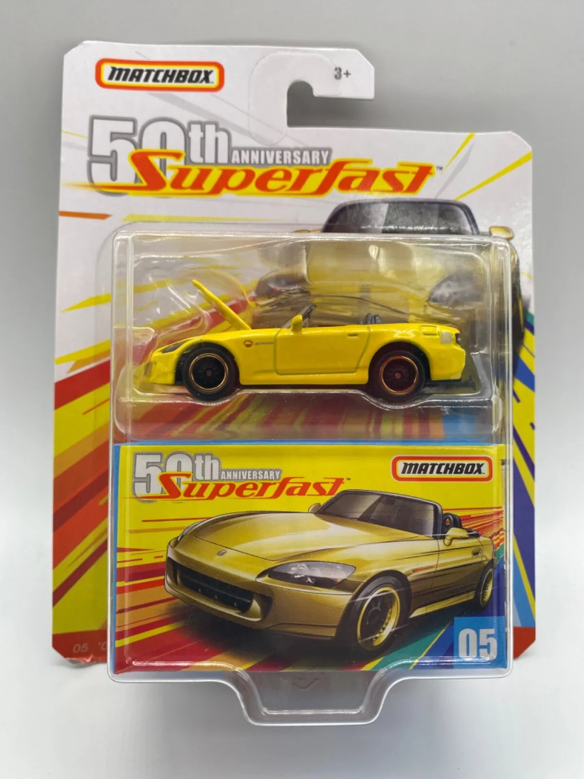 Matchbox 50th Anniversary Superfast '04 Honda S2000 yellow 2019 sealed