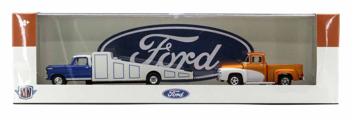 M2 Machines 1969 Ford F-350 & 1956 Ford F-100 Auto Haulers R67 1:64