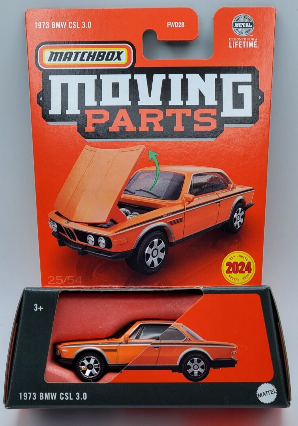 2024 Matchbox Moving Parts Orange 1973 BMW CSL 3.0