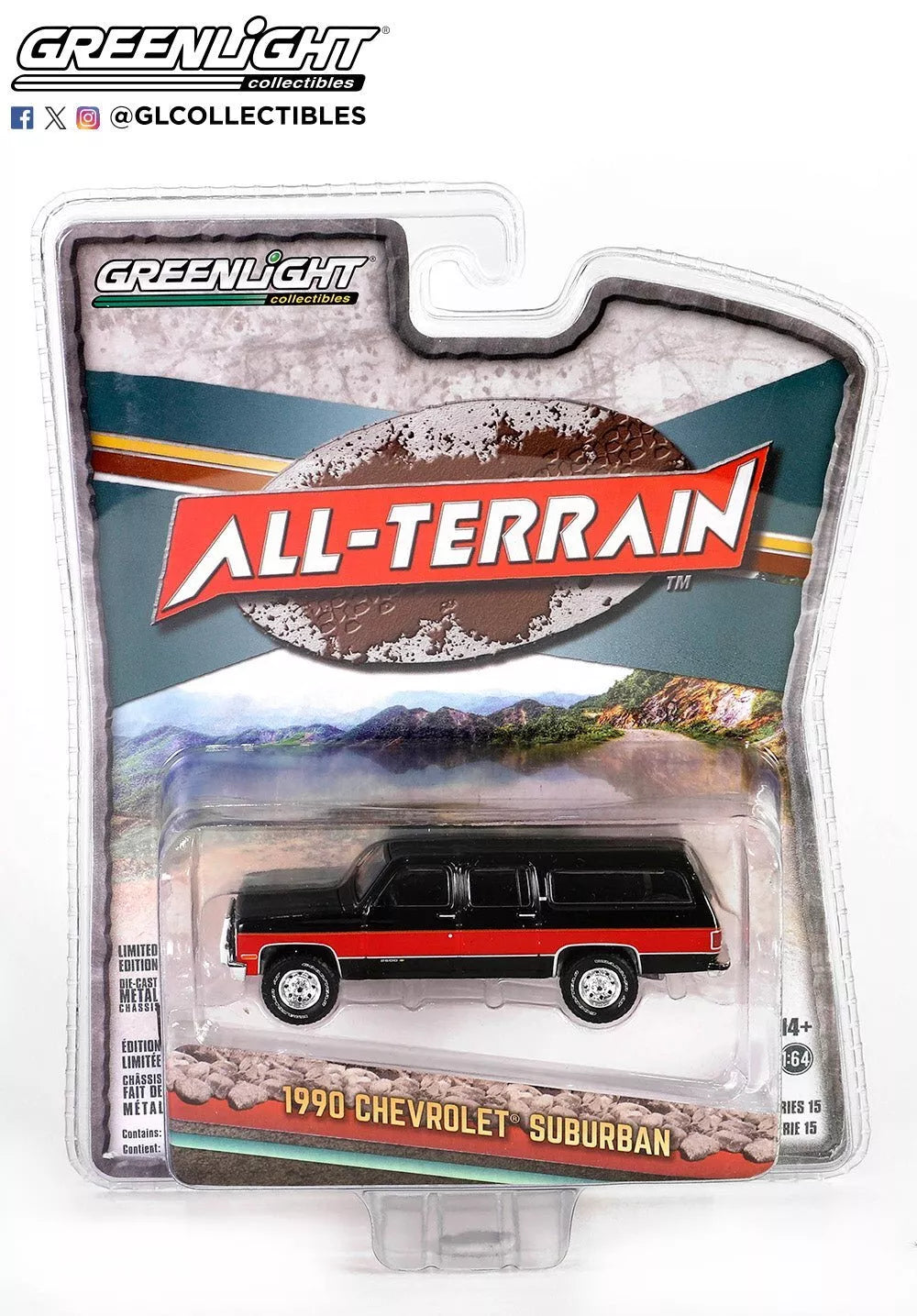 1990 Chevrolet Suburban – Two-Tone Red and Black All-Terrain Series Greenlight 1:64