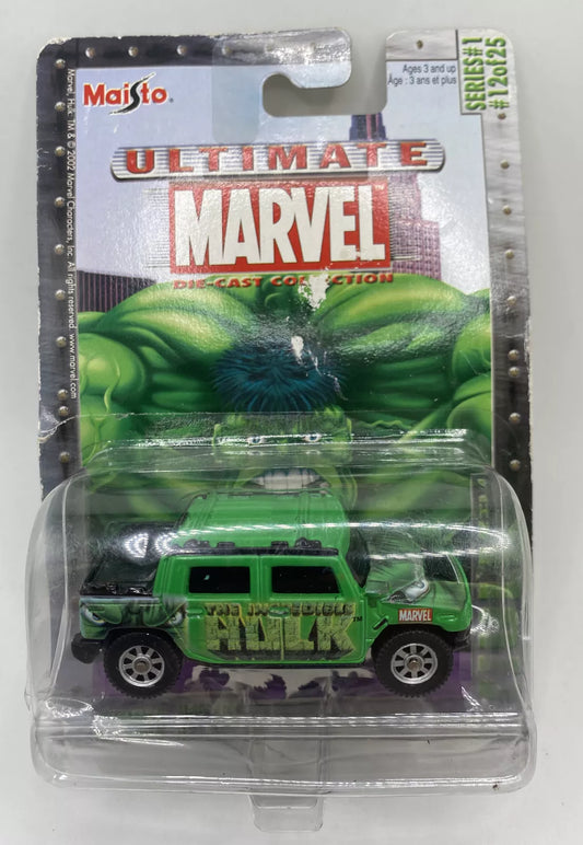 MAISTO ULTIMATE MARVEL SERIES #1 12 OF 25 HULK HUMMER H2 1:64