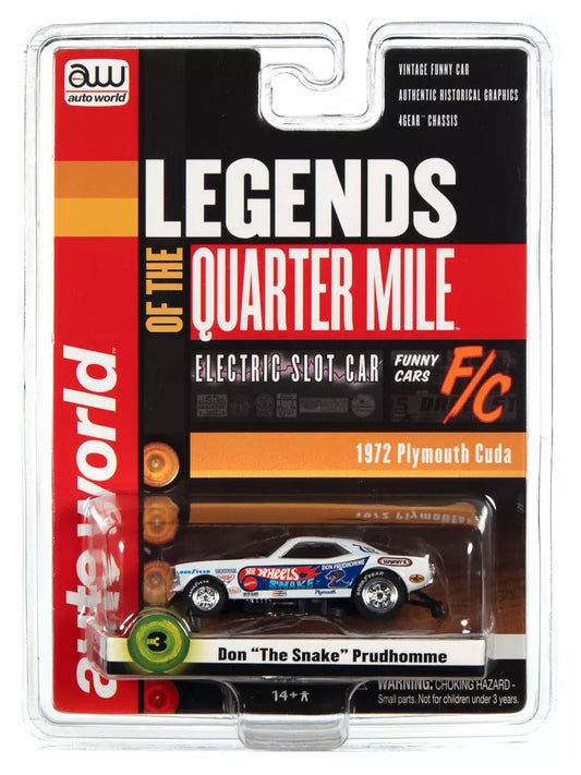 Auto World SC376 R1 Legends Quarter Mile 1972 Plymouth Cuda Don the Snake