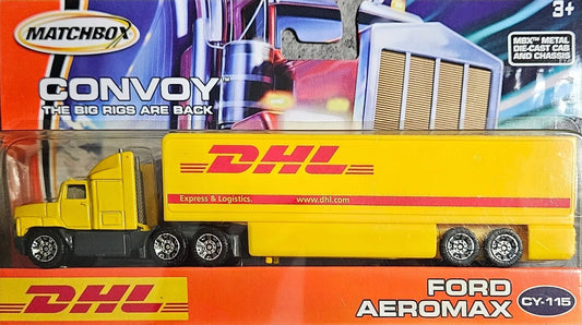 2005 Mattel Matchbox Convoy DHL Ford Aeromax CY-115 Semi Tractor Trailer New