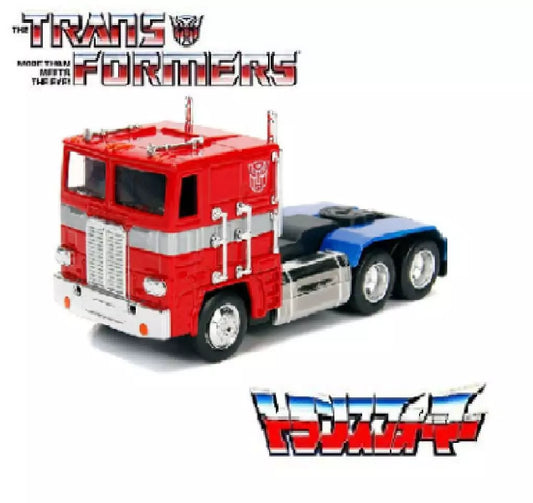 G1 Autobot Optimus Prime Truck Red w/ Robot on Chassis Transform TV Series JADA