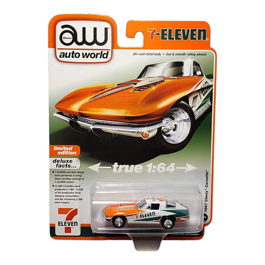 2023 AW Auto World 7-11 Seven Eleven 1967 Chevy Corvette Car Diecast Car 1:64