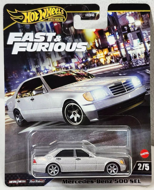 2024 Hot Wheels Fast and Furious 1992 Mercedes S-Class Silver Car 1/64