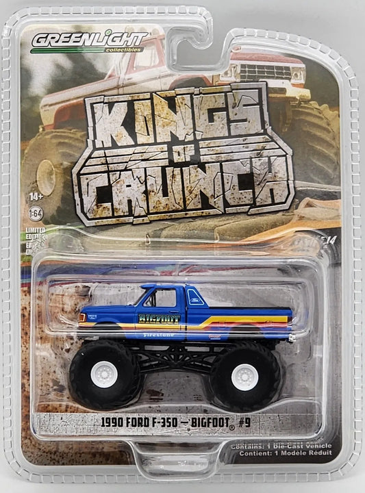 GREENLIGHT KINGS OF CRUNCH SERIES 14 1990 FORD F-350 BIGFOOT #9 REAL RIDERS!