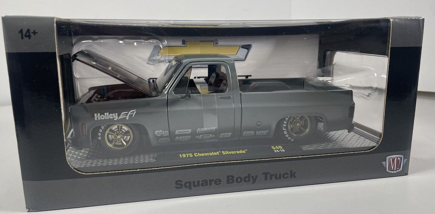 2024 M2 Machines 1975 Chevrolet Silverado Square Body Truck Holley S40 New 1/24