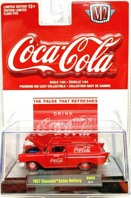 M2 Machines 2018 Coca-Cola 1/64 Scale 1957 CHEVROLET SEDAN DELIVERY Diecast RW02