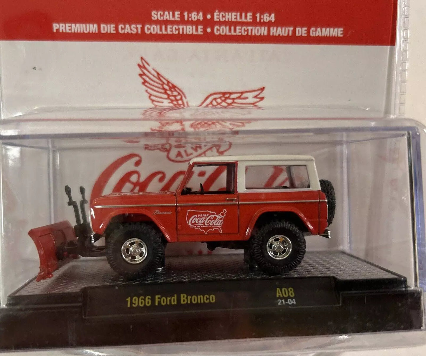 M2 MACHINES COCA COLA 1966 FORD BRONCO "PLOW" A08 21-40 1:64 LIMITED EDITION 1 OF 9600