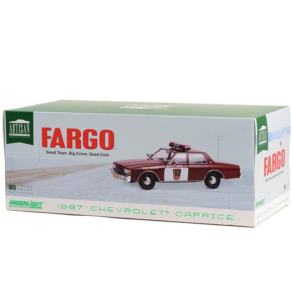 1987 Chevrolet Caprice Burgundy with Burgundy Interior "Minnesota State Trooper" "Fargo" (1996) Movie "Artisan Collection" 1/18 Diecast Model Car by Greenlight