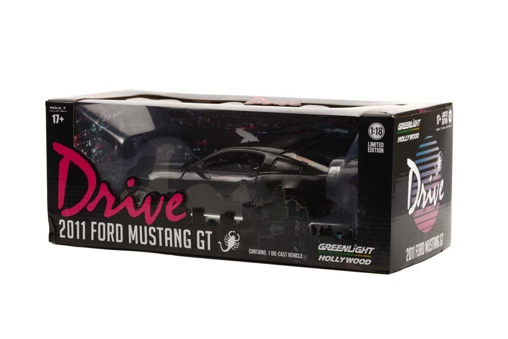 2011 Ford Mustang GT 5.0 Black "Drive" (2011) Movie 1/18 Diecast Model Car by Greenlight