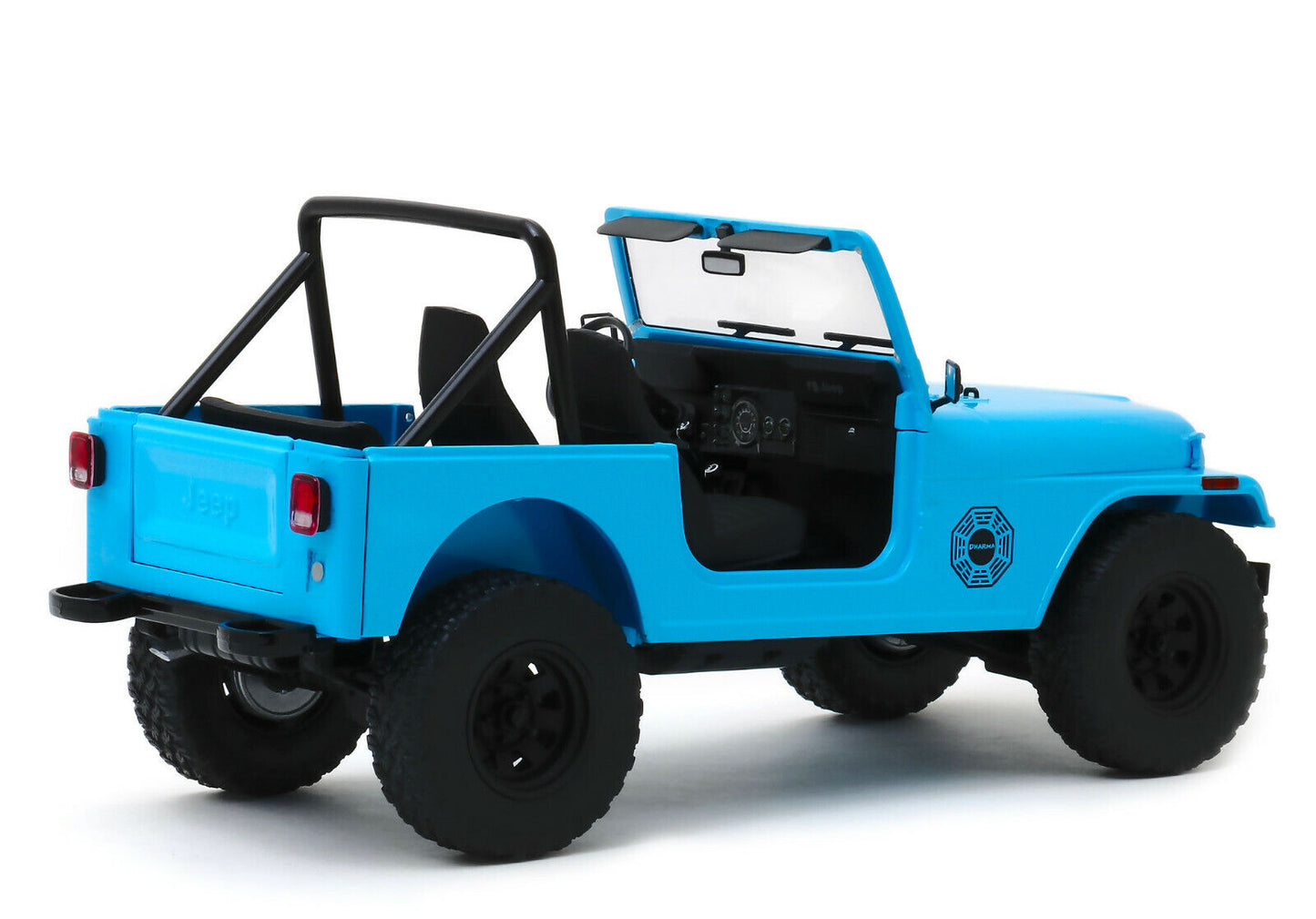 1977 Jeep CJ-7 "Dharma" Blue "Lost" (2004-2010) TV Series 1/18 Diecast Model Car by Greenlight